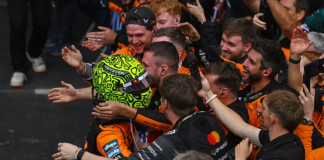 Norris gana luego del Caos en la Salida del GP de Brasil 2025 Caos en la salida del GP de Brasil 2025